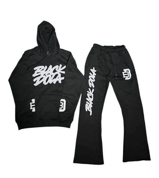 Chenille Hoodie set (Black)