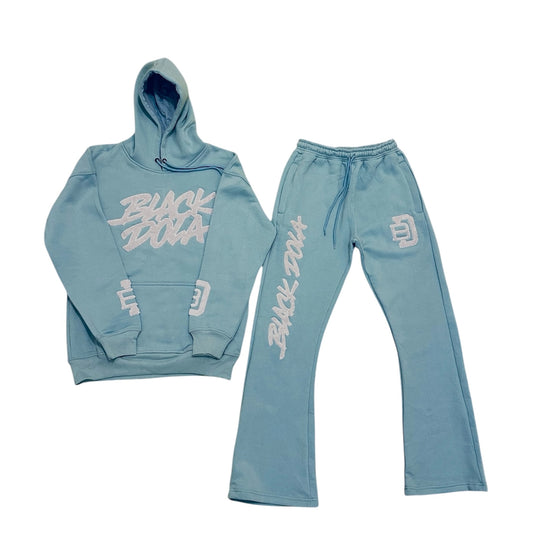 Chenille hoodie set (Baby Blue)