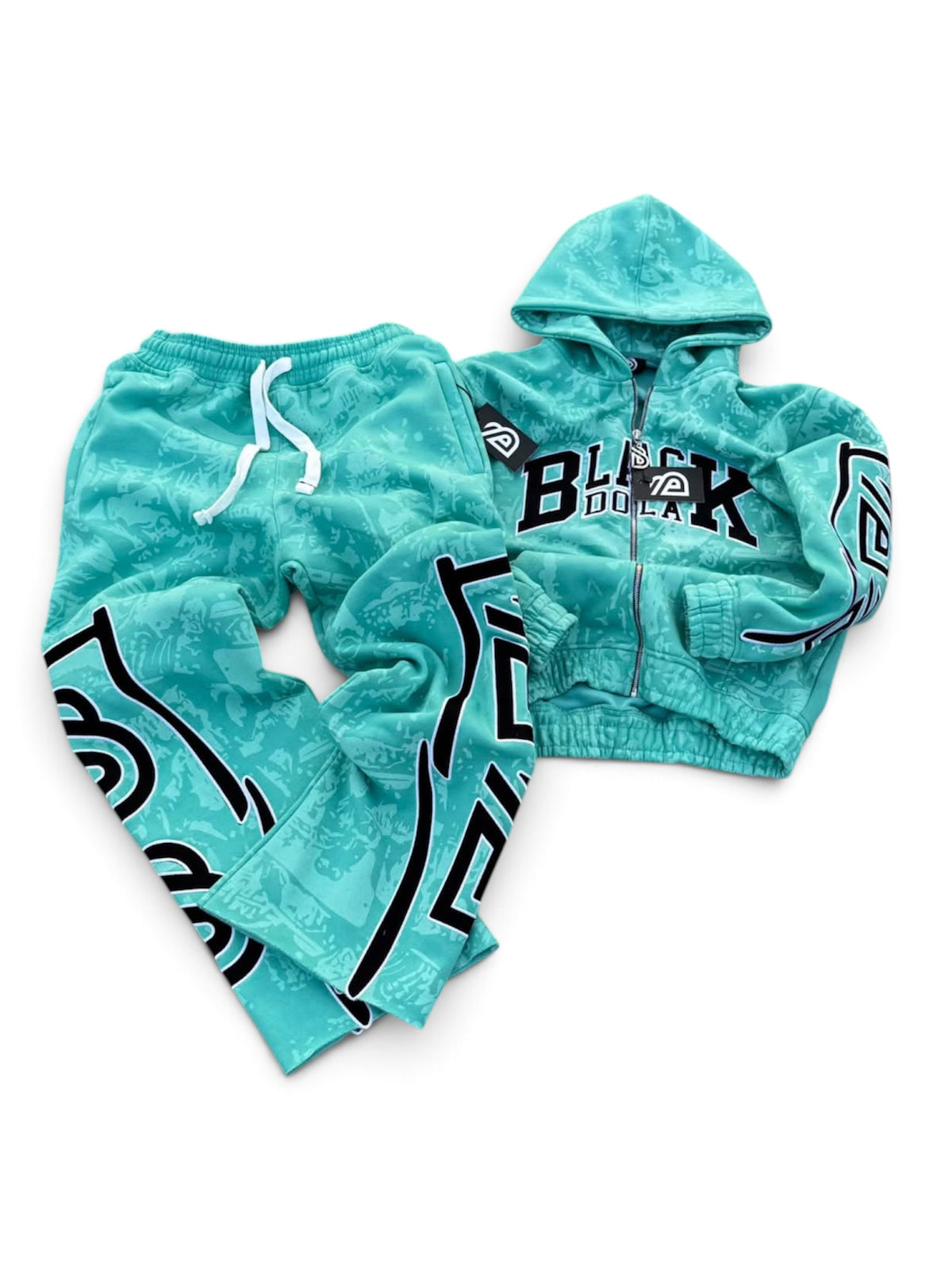 Graffiti Hoodie set (Tiffany Blue)